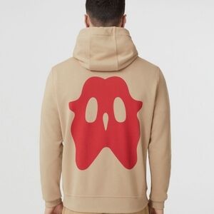 Burberry Tan Hoodie with Red Graphic